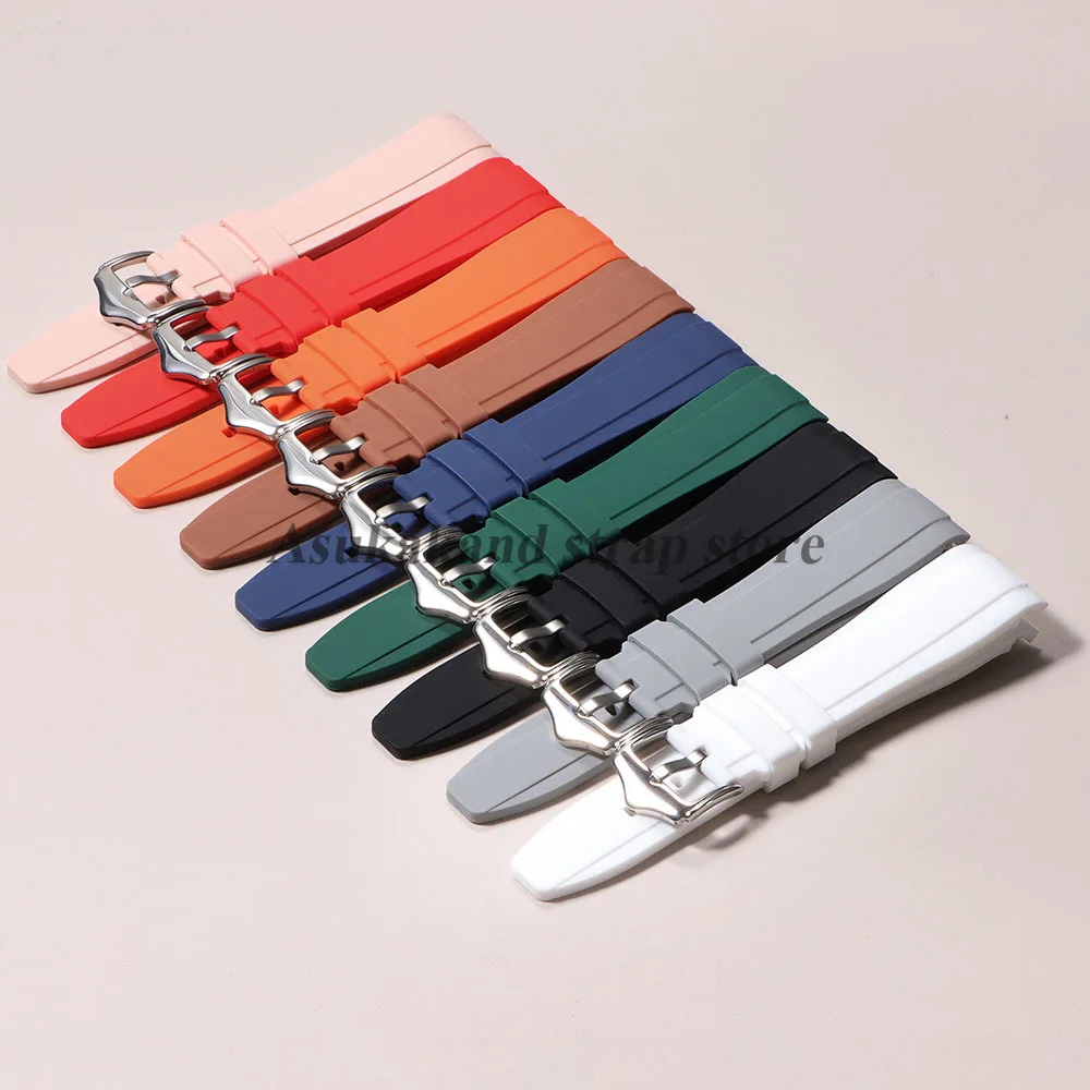 المطاط حزام منحني نهاية حزام (استيك) ساعة 20 مللي متر 22 مللي متر ل أوميغا Moonswatch ل سواتش ل Seiko سيليكون سوار ل رولكس الرجال معصمه