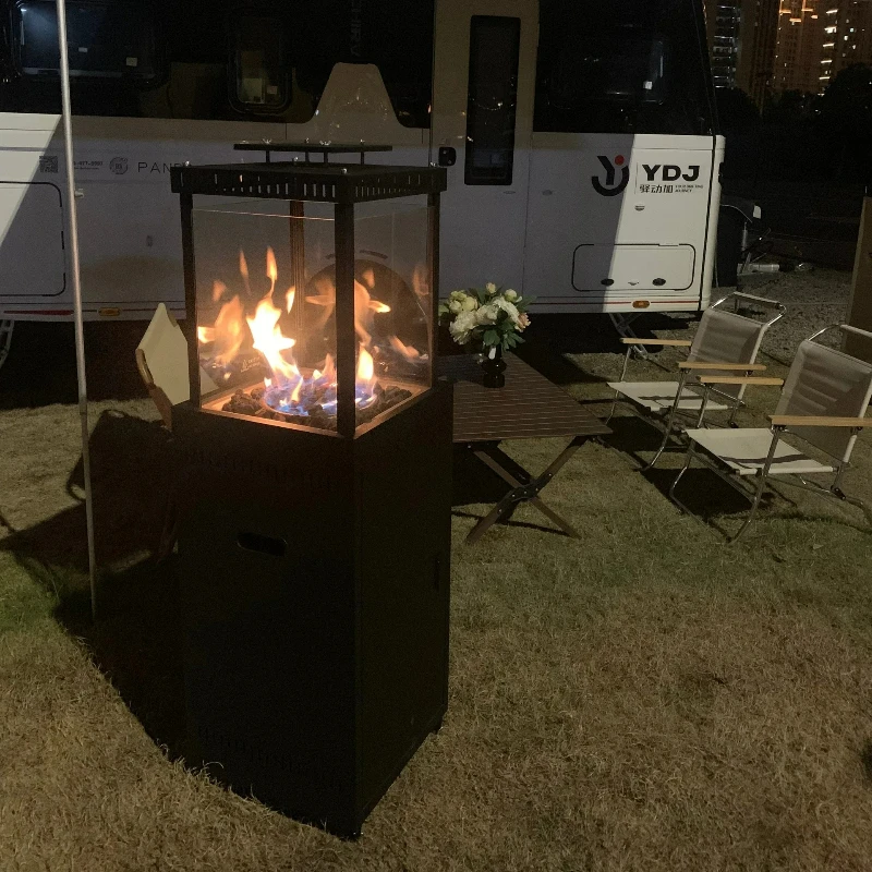 Chimenea De Gas, calentador De Jardín, terraza moderna para jardín, productos cuadrados De hierro para exteriores, Con Calentador De Invierno 30KG D364