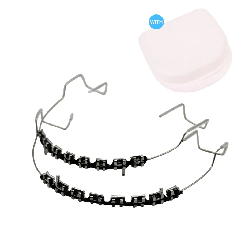 1 زوج طب الأسنان بين قوسين الأقواس مع هوك الأسنان اكسسوارات الديكور الأسلاك المعدنية الملونة تقويم الأسنان روابط الأوعية الدموية