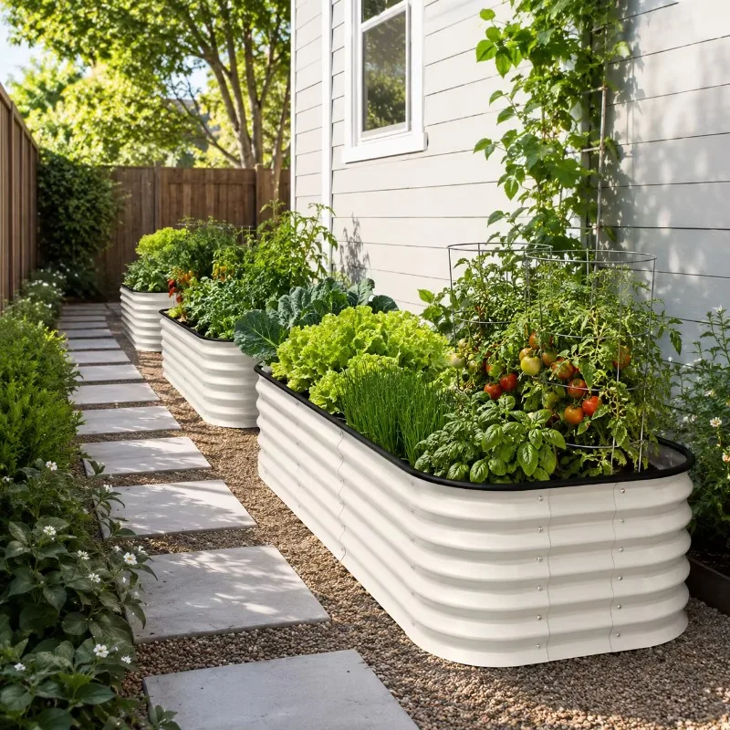 Metal Garden Bed Heavy Duty Corrosion Resistant Raised Pot Vegetables Flowers Outdoor Backyard Gardening Fast Delivery
