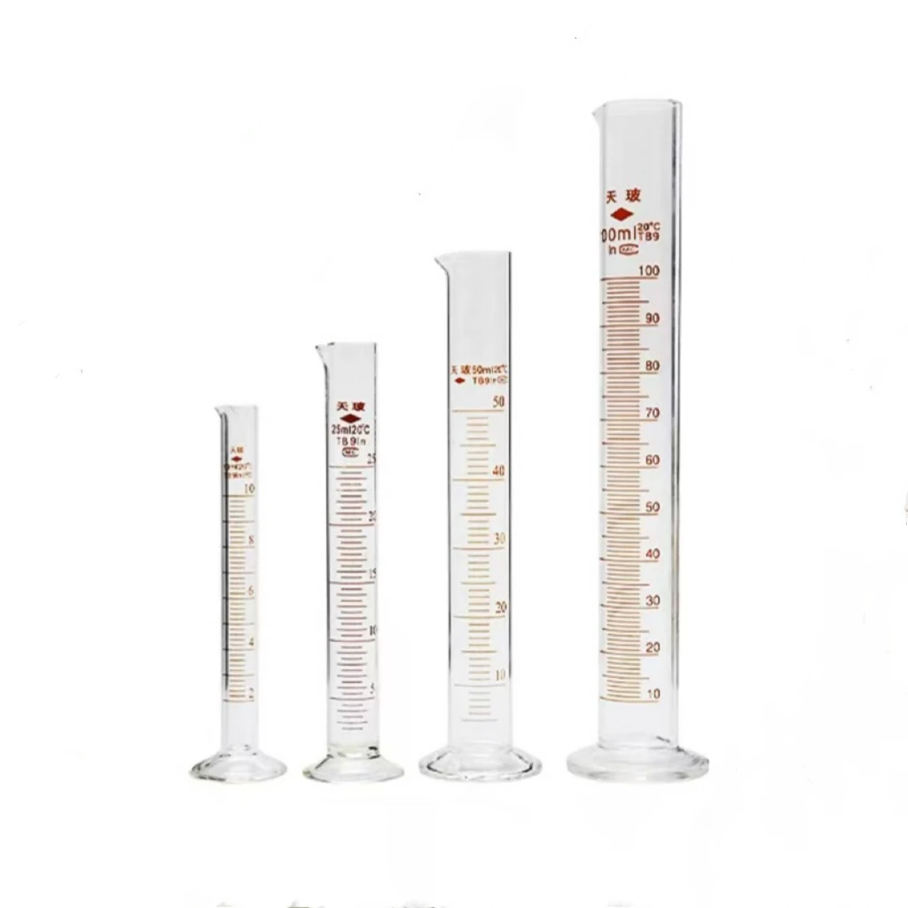 1pcs Lab Scaled Measuring Cylinder 5ml To 1000ml Thicken Glass Measurement Container Lab Supplies