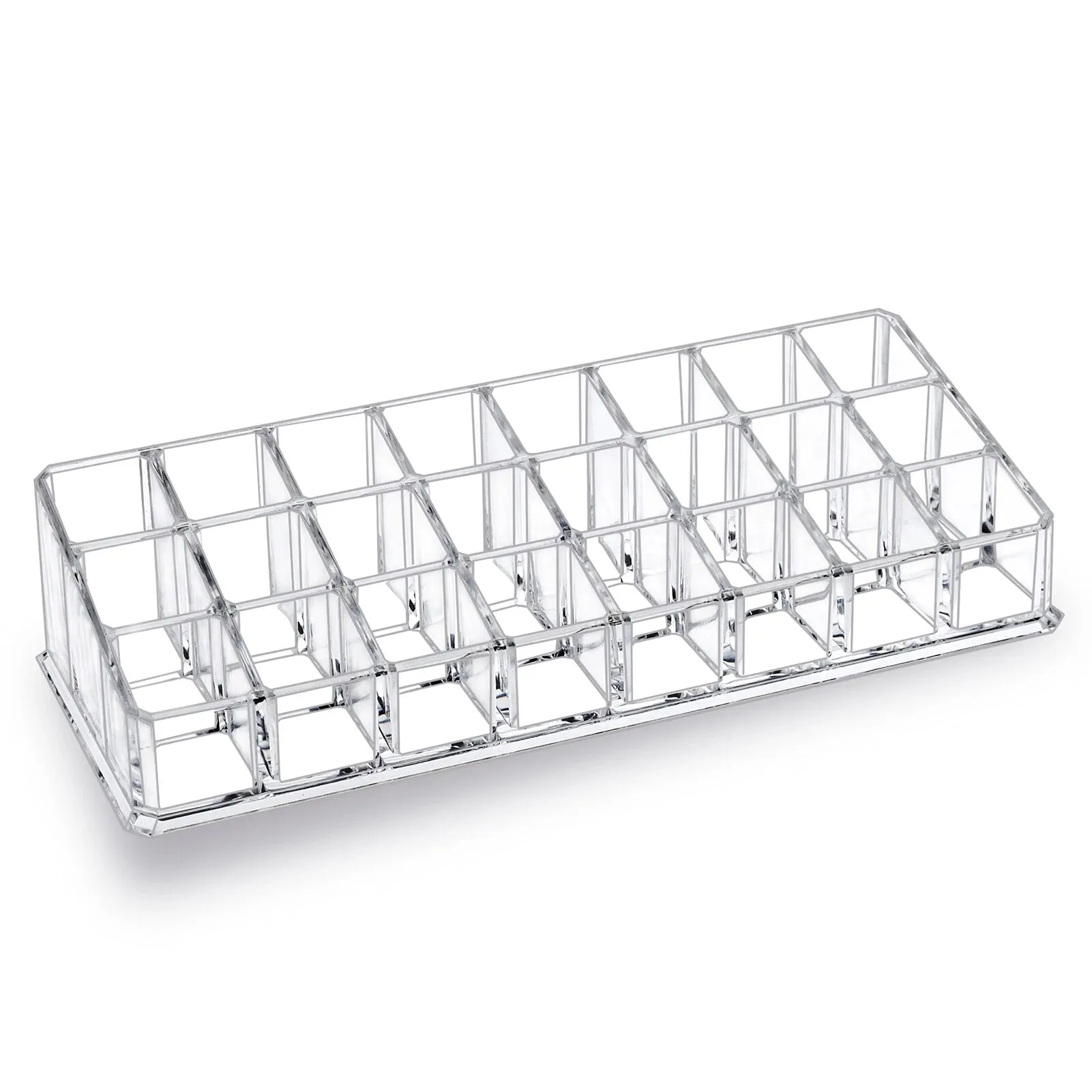 Lipstick Organizer for Vanity,Acrylic Clear Chapstick Lip Gloss Balm Roller Ball Bottle Holder with 24 Slots