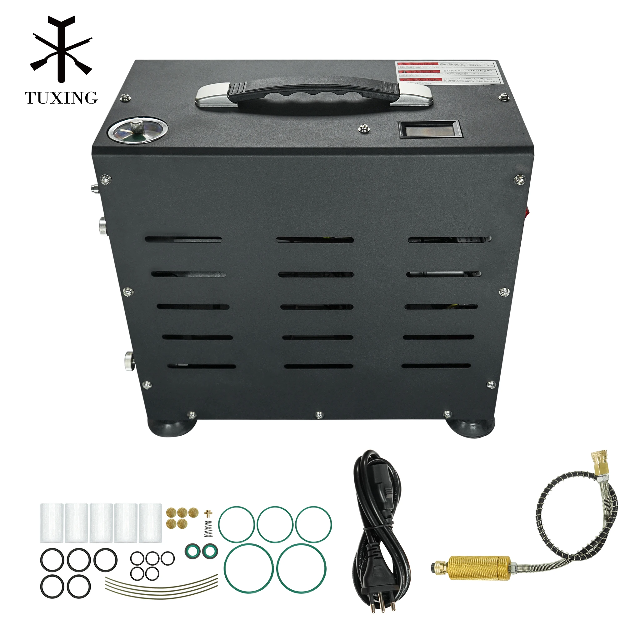 New Style Portable 800W Double-cylinder 4500psi 30mpa 300bar 110V/220V Automatic Stop Electric  Air Compressor