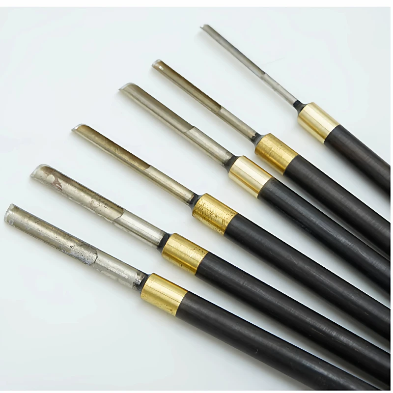 Ceramic Tool Double headed Drilling Tool/Wooden Handle Stainless Steel Head/Handmade DIY Mud Embryo Dril Tool for Teapot Making