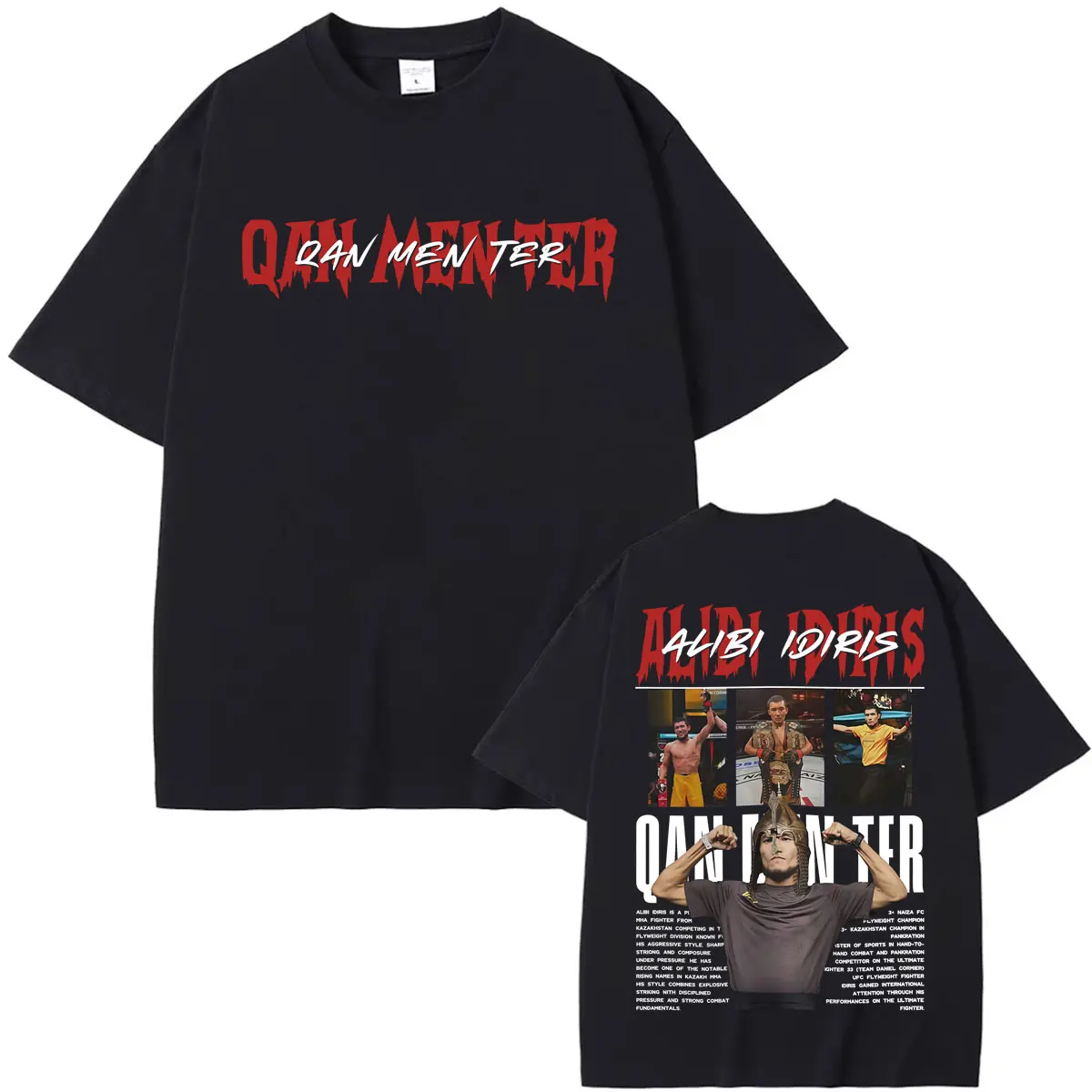 ALIBI IDRIS QAN MEN TER Vintage Graphic T Shirt Men's Clothing Fashion Violence Aesthetic T-shirts Summer Tops Oversized T-shirt