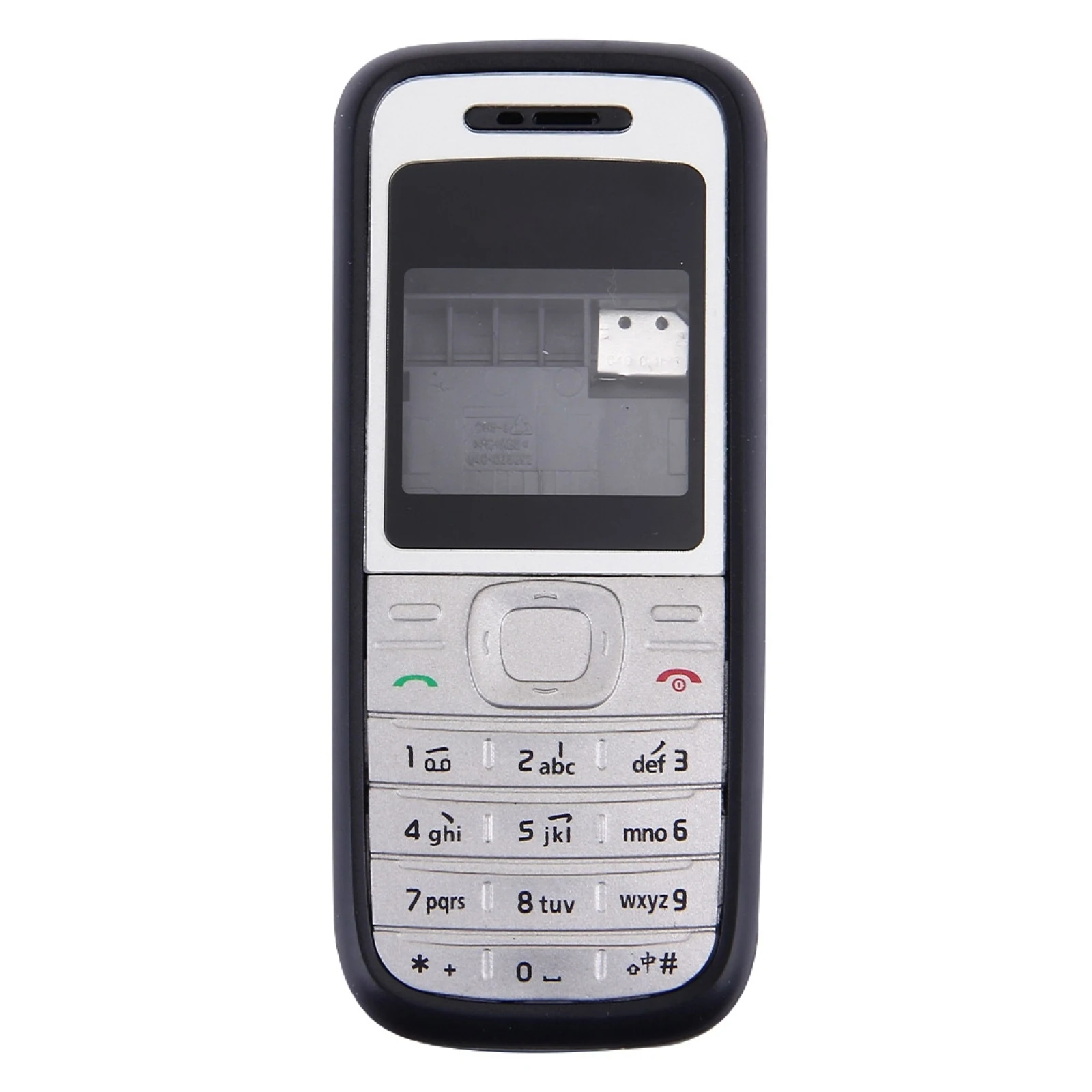 Full Housing Cover (Front Cover + Middle Frame Bezel + Battery Back Cover) for Nokia 1200 / 1208 / 1209