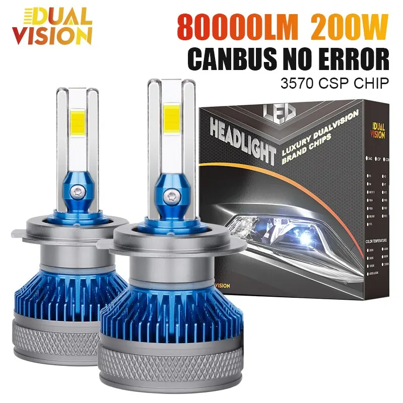 

H7 H4 H11 LED Headlight Canbus 60000LM 150W High Power H1 H8 H9 HB4 HB3 9005 9006 9012 Turbo Lamp 6000K White Car Light Mini Fan
