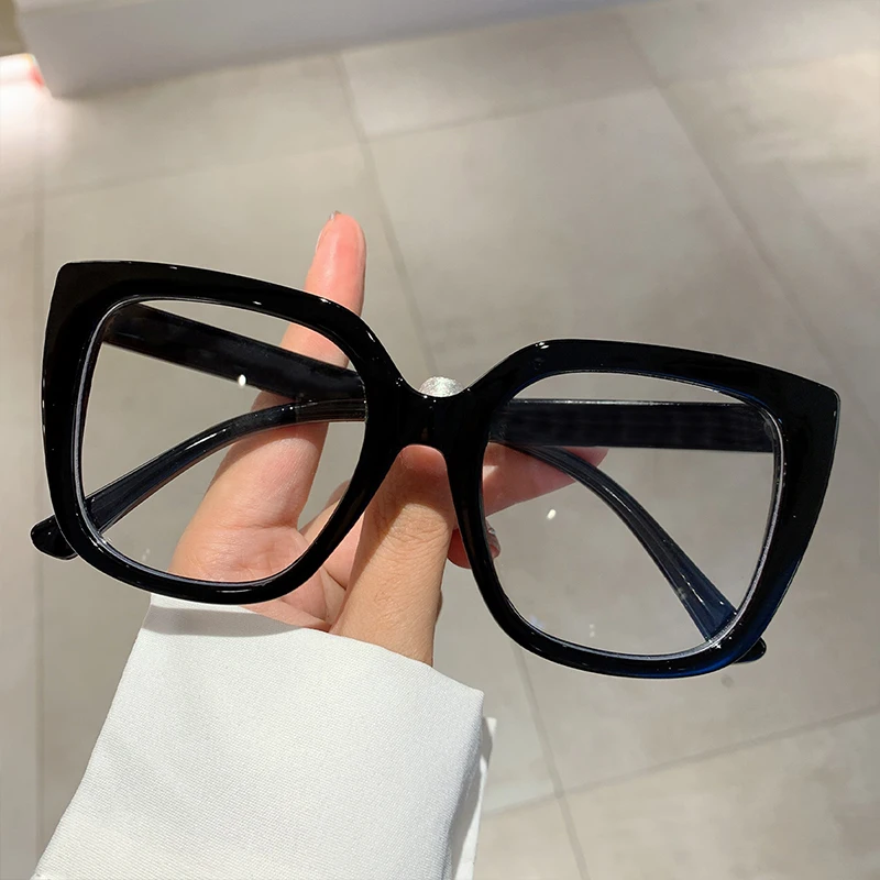 KAMMPT Oversized Square Eyeglasses Frames 2024 New in Brand Design Spectacles Ins Trendy Vintage Multicolor Rim Women Eyewear