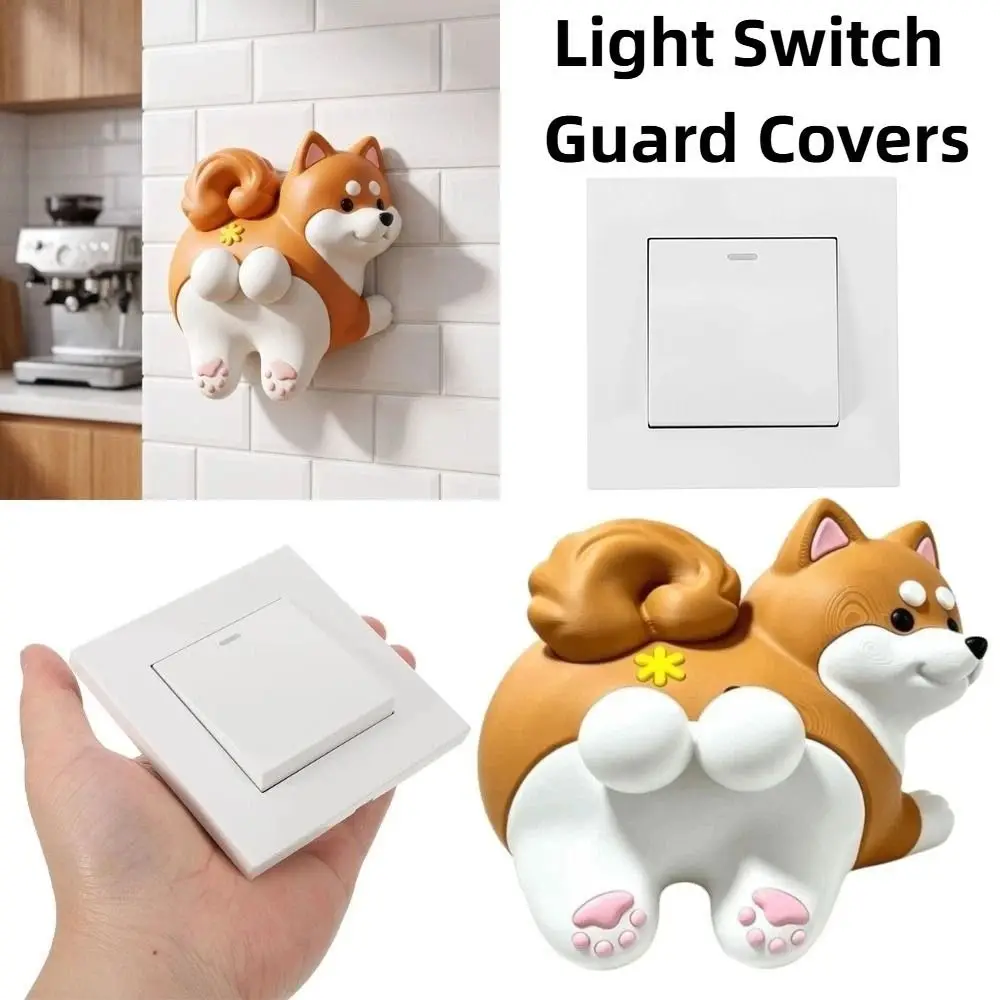Creative Light Switch Guard Covers Dog Self-Adhesive Console-shaped Switch Cover 3D Printed Decorative Switch Frame Cover
