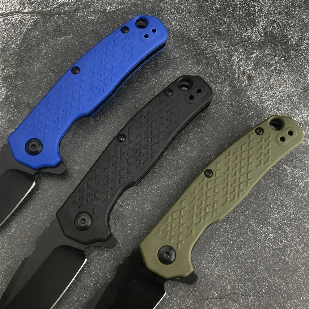 KS 1407 Conduit Flipper Folding Knife 8Cr13Mov Blade Nylon Fiber Handle with Pocket Clip EDC Camping Hunting Tactical Knife