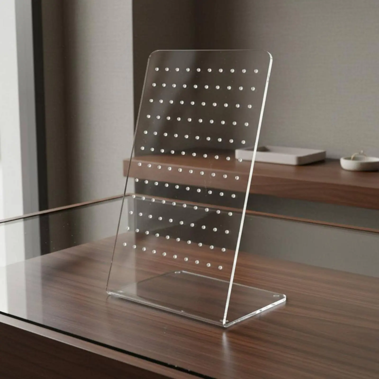 

Acrylic Piercing Display Board Large Capacity Ear Post Display Board Acrylic Earring Stand Easy to Assemble for Retail Counter