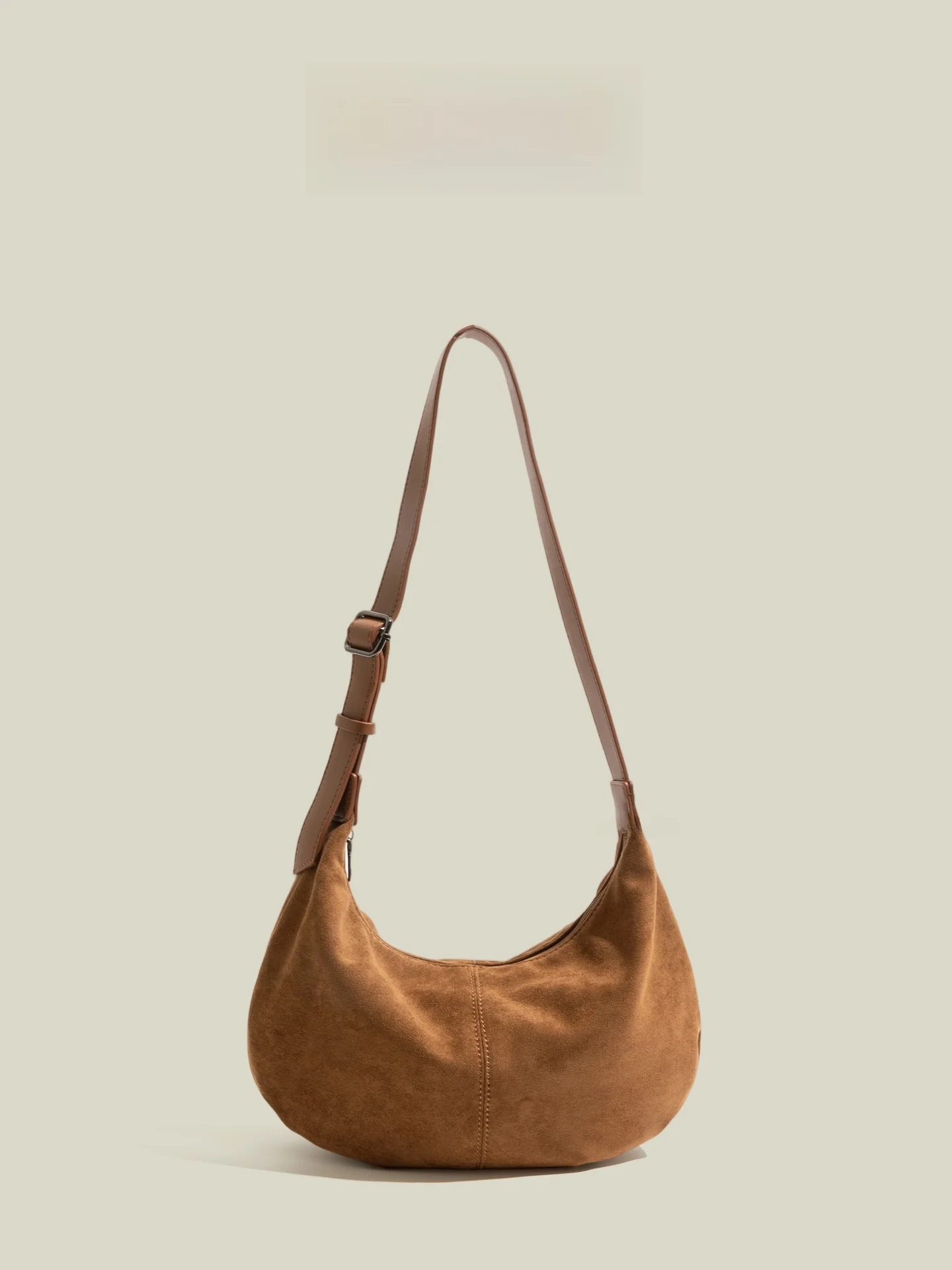 

Laid-ba Sle Suede Leather Handbag Korean Moon Tooth Underarm Bag Single oulder Bag Casual Simple Sle Hobo Bag for Men...