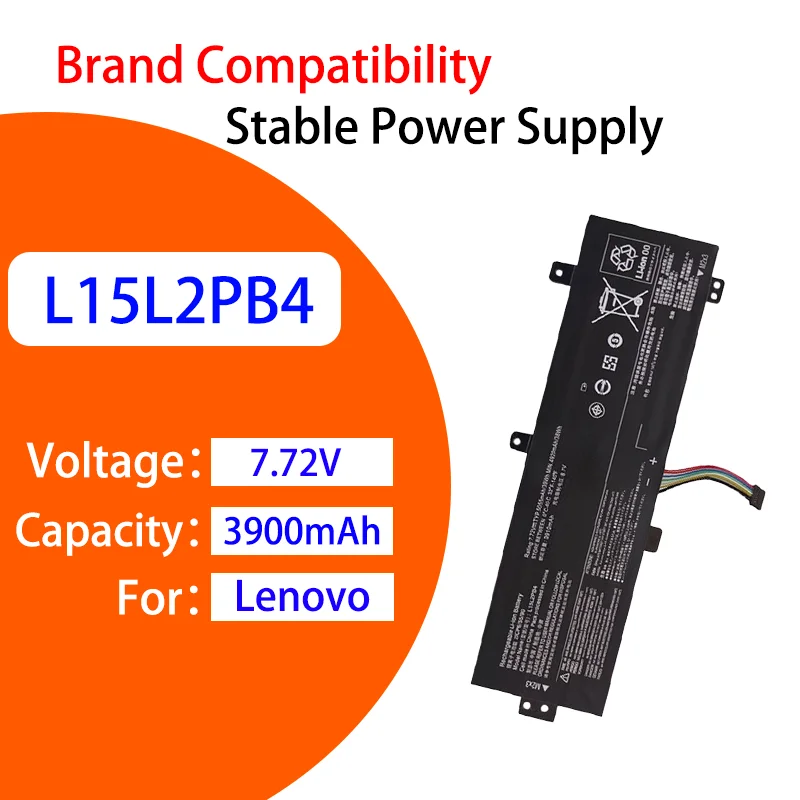 

Высокопроизводительная батарея для ноутбуков Lenovo L15L2PB4, IdeaPad 510 15IKB, ABR 310, 15ISK, IAP, 3900 мАч, 7.72 В, безопасная и долговечная