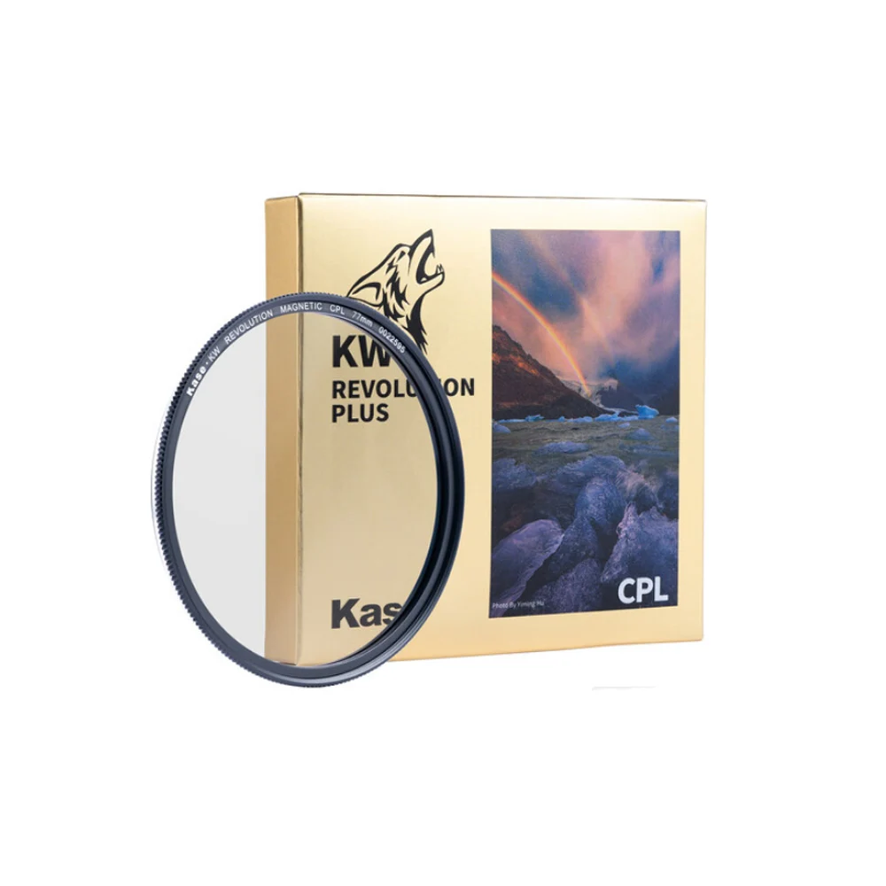 Kase KW Revolution Plus Magnetic CPL Filter with Inlaid Ring ( Silver Ring )