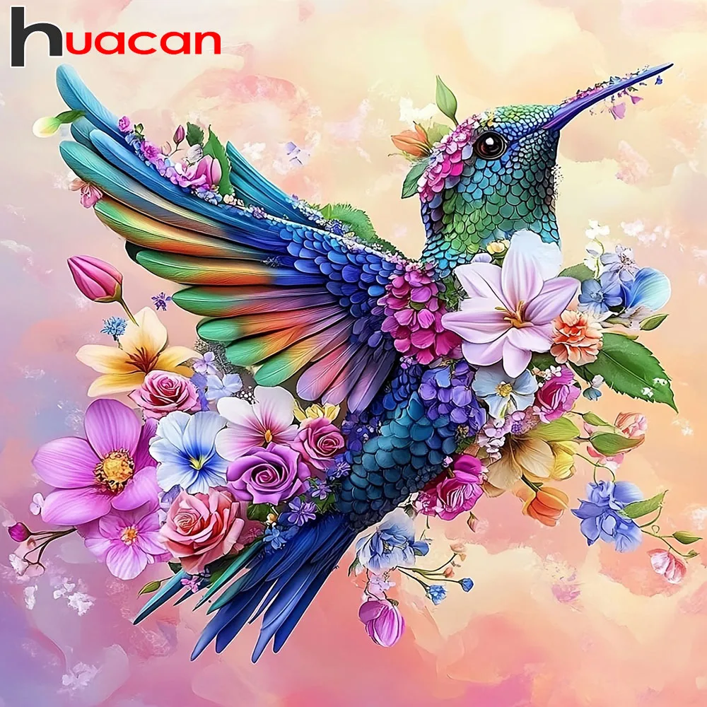 Huacan Diamantmalerei Kolibri Vollquadratisch Rund Stickerei Sonderangebot Blumen Neuheiten Wanddekoration