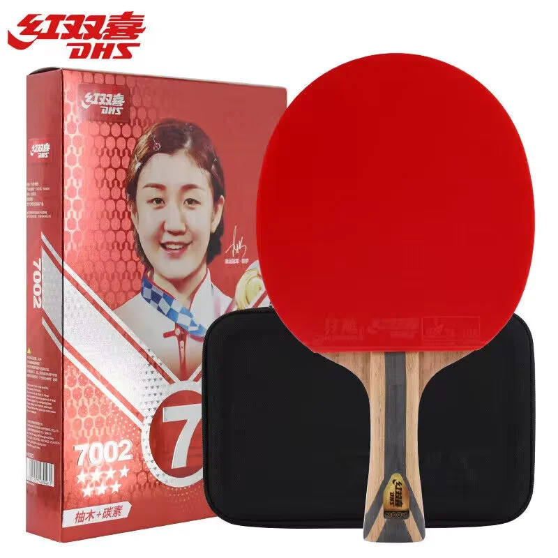 

Genuine DHS 7 Star 7002 Professional Offensive Table Tennis Racket With Hurricane 3 And 8 Rubber ALC Carbon Paddle with Bag