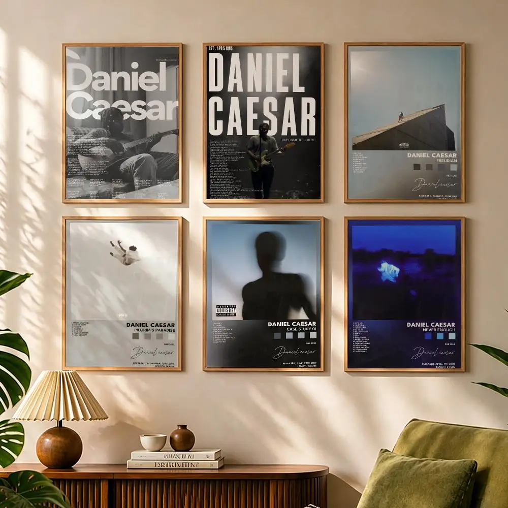 Singer D-Daniel Caesar Painting Calligraphy Canvas HD Poster Waterproof Fade Resistant Wall Art Print for Home Decor