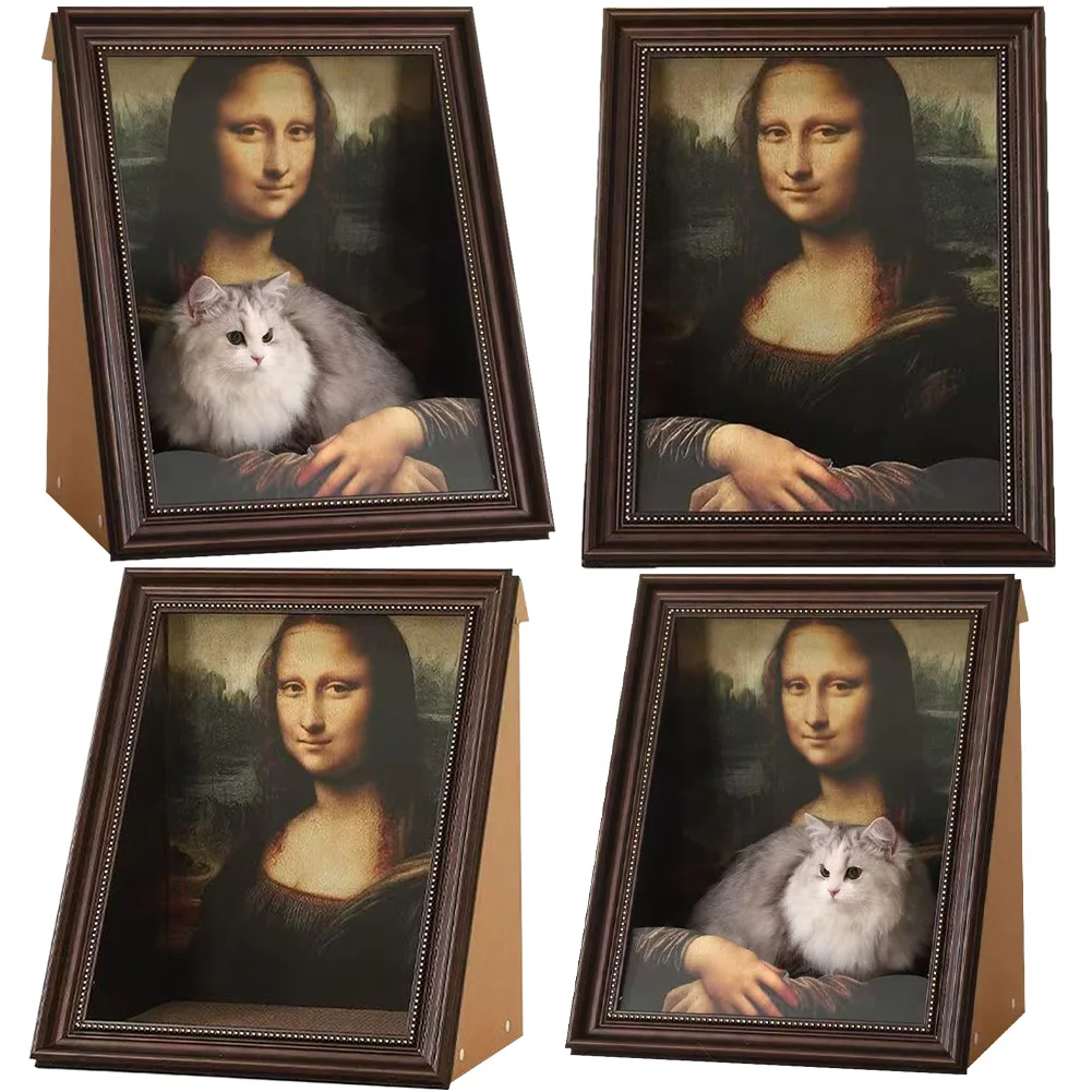 

Mona Lisa Cat Nest Oil Painting Cat Bed Multi-Function Art Frame Cat House Mona Lisa Cat Cave Pet Supplies