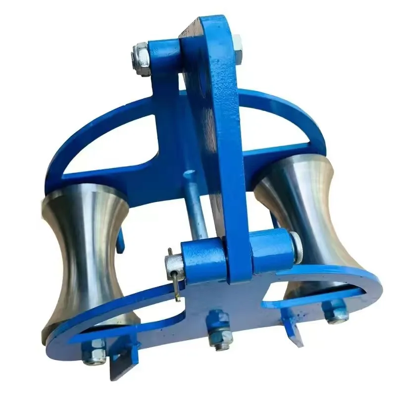 

Cable pay-off pulley corner thickened nozzle bridge cable pulley