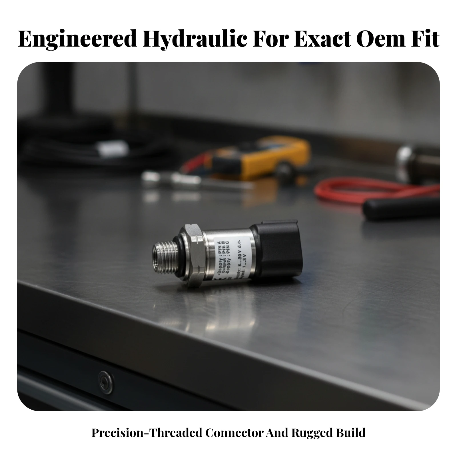 Threaded Pressure Sensor Heavy-Duty Metal Pressure Sensor Compact Sturdy for Machinery Technicians, Hydraulic Systems