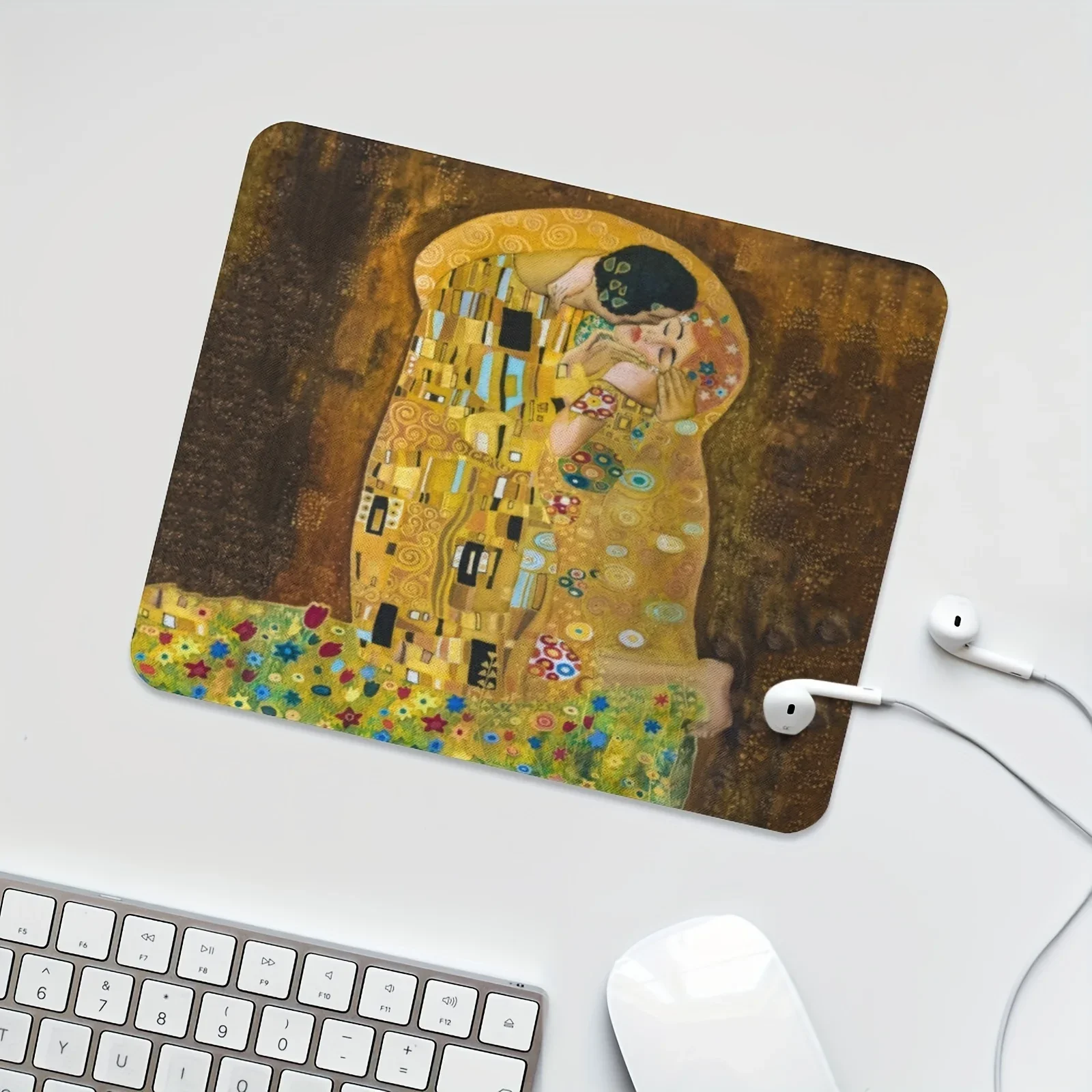 แผ่นรองเมาส์ขนาดใหญ่ Gustav Klimts Kiss Playmat อุปกรณ์สํานักงานตารางพรมสําหรับเมาส์ PC Gamer โต๊ะคอมพิวเตอร์โต๊ะ