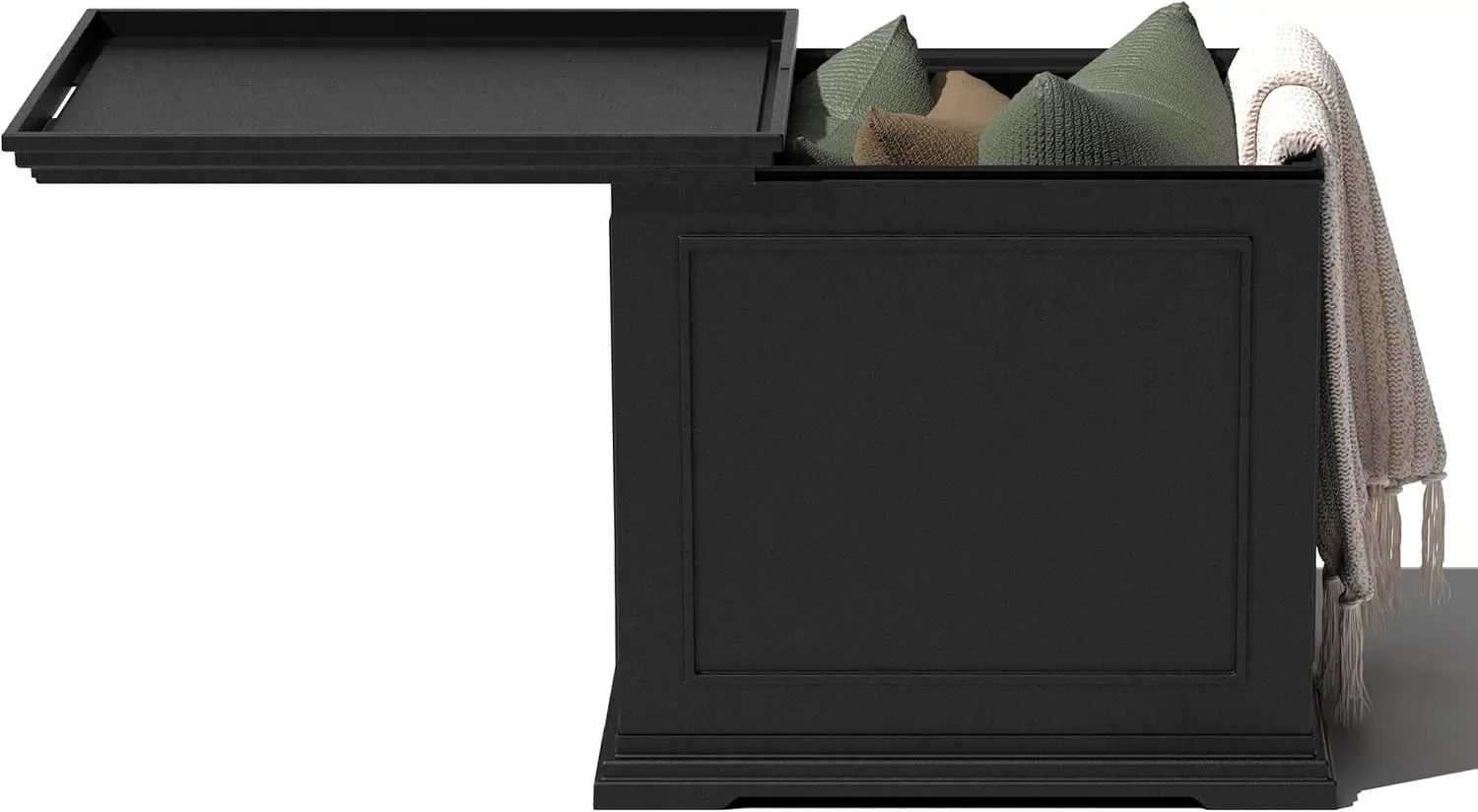 

Brixton Tray Table - 2-in-1 Outdoor Side Table with Storage and Tray for Patio/Porch | Durable All-Weather Resistant | Class