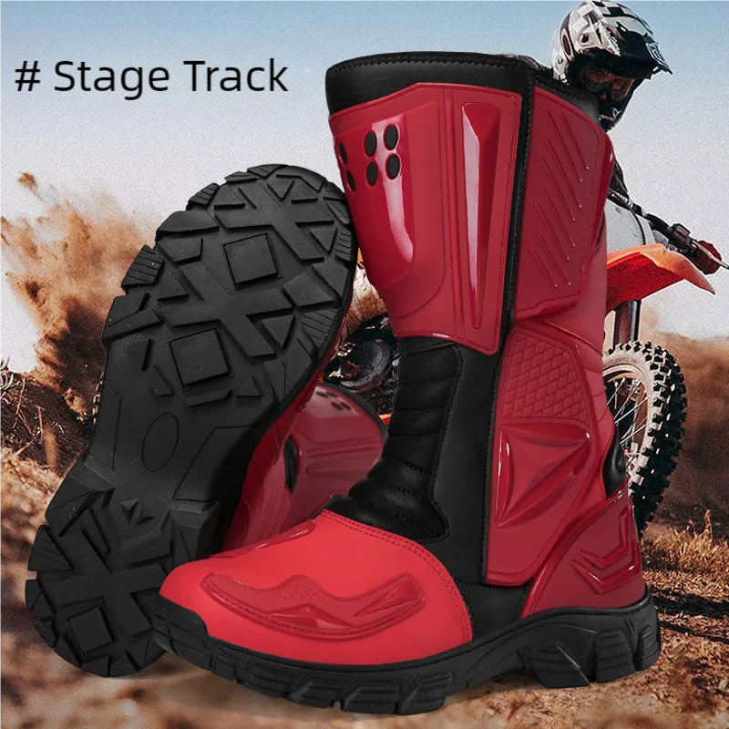 

Motorcycle men's new professional protective riding boots four season wear-resistant breathable off-road motorcycle riding shoes
