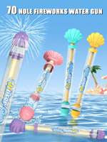 1 PCS 70-Hole Summer Pull-Out Large Capacity Firework Water Gun, A Shell Handle Design, Portable Multifunctional Water Spray Toy