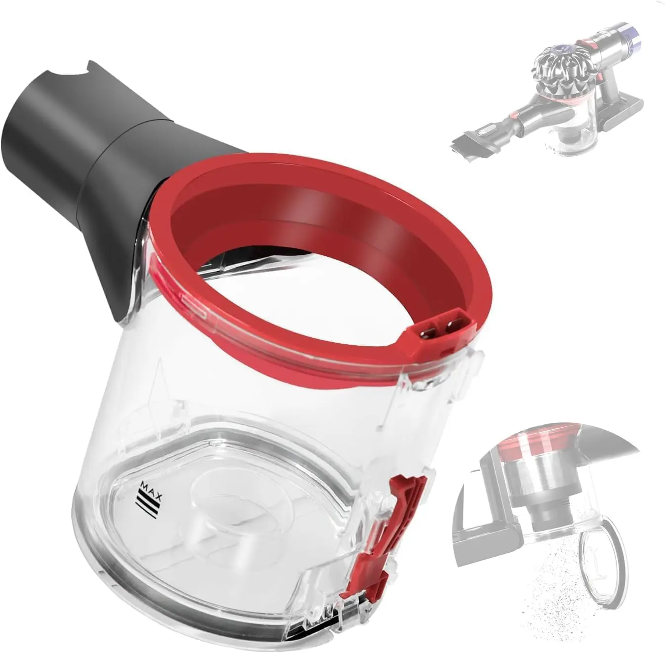Conjunto de contenedor de polvo Cyclone para aspiradora Dyson, para V7 V8 SV10 SV11, accesorios para contenedor de aspiradora, pieza de repuesto, contenedor transparente