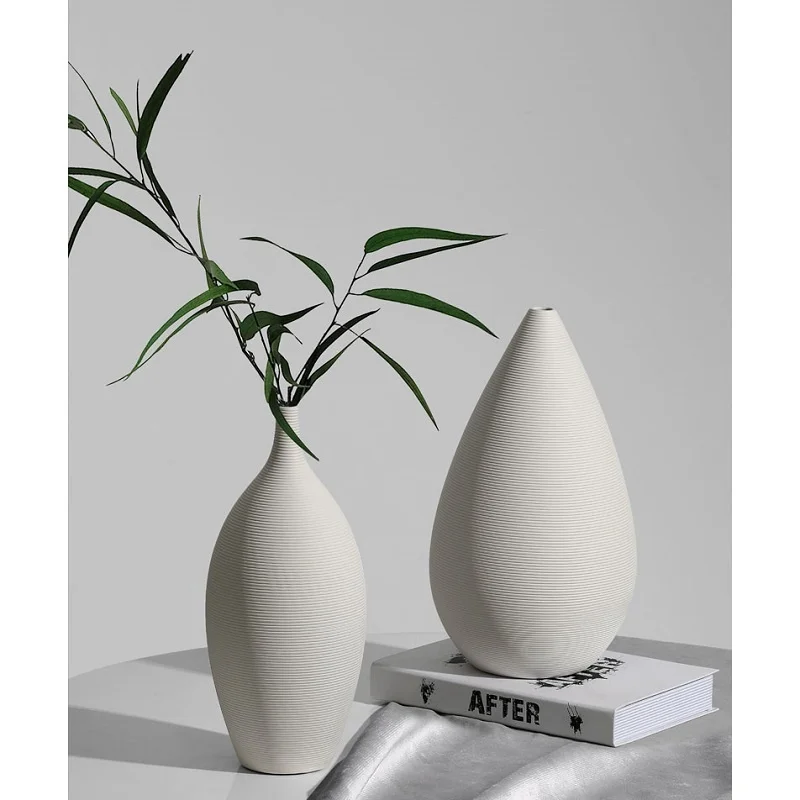 Creative Elegant Ceramic Vase Ornaments Handmade Creative Simple Living Room Flower Arrangement Home Decorations.