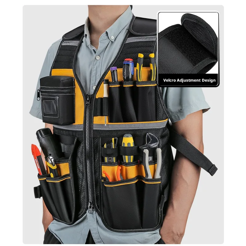 Changshengke Tool Vest Work Vest Electrician Safety Vest Reflective Construction Vest High Visibility