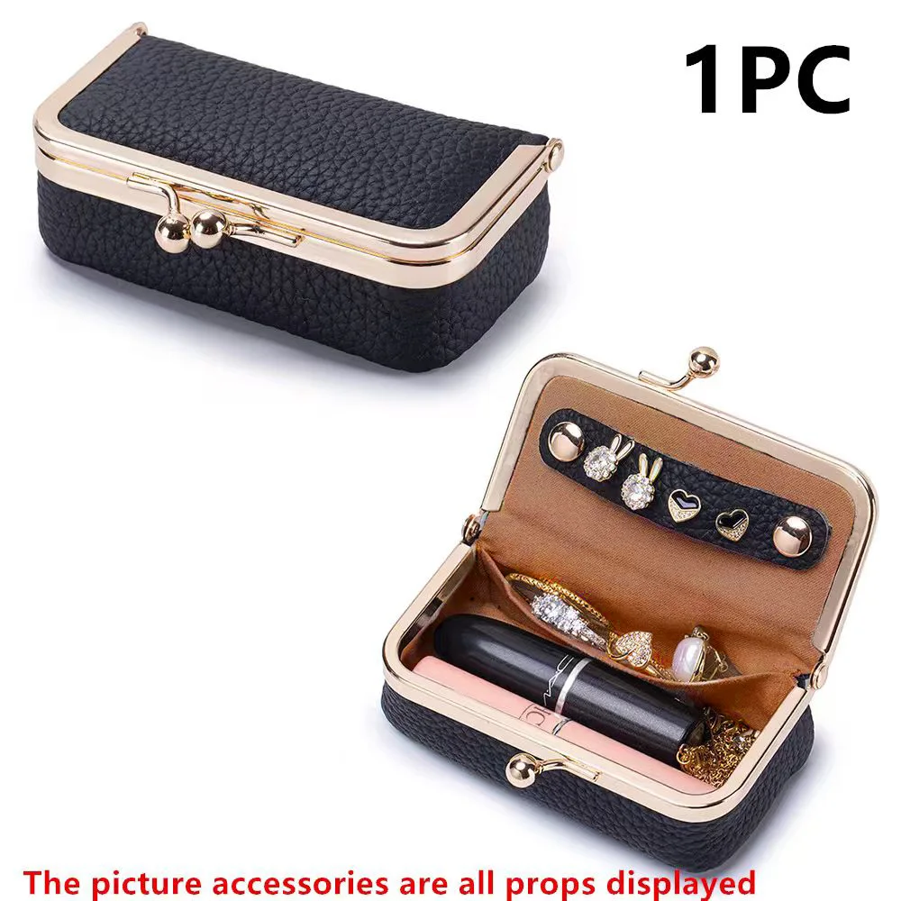 Damen Schmuckaufbewahrungstasche Kleine PU-Leder Kopfhörertasche Ring Halskette Ohrringe Zubehörbox Aufbewahrungstasche Mini-Geldbörse – Detail 11