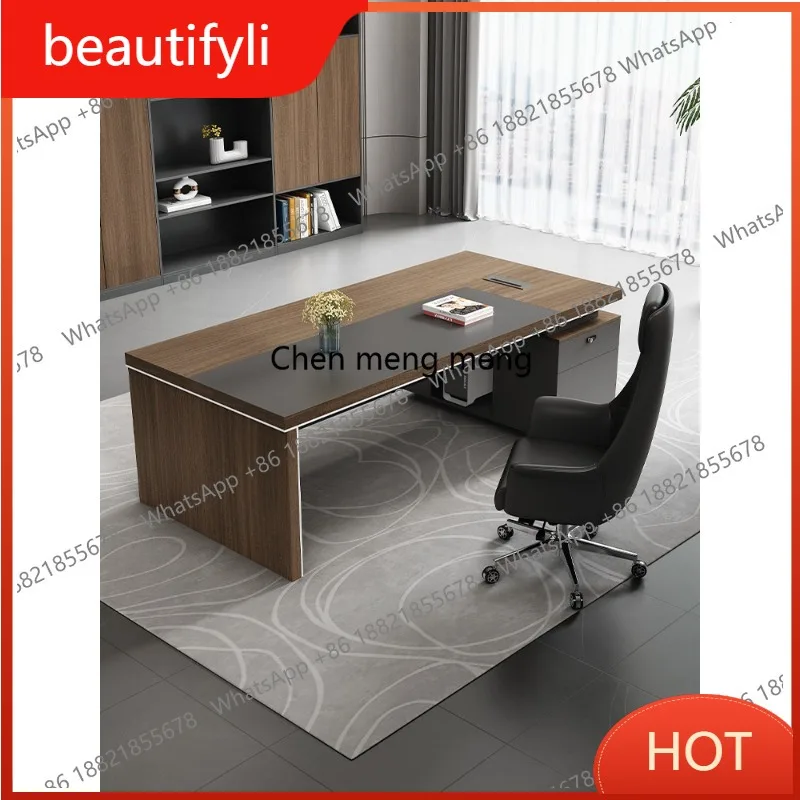 

A139 Boss, office desk and chair combination, simple modern short cabinet, single office manager's desk, president's desk