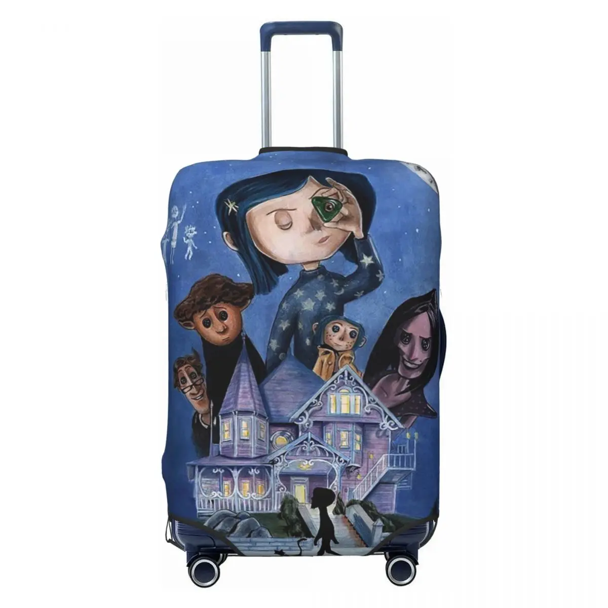 

Пользовательский Хэллоуин фильм ужасов Coraline дорожный чехол для багажа моющийся чехол для чемодана протектор подходит для 18-32 дюймов
