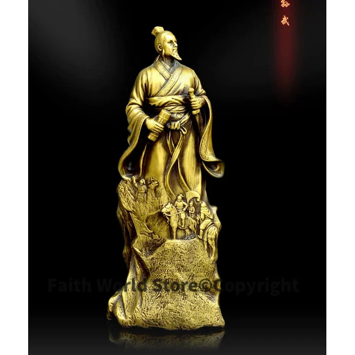 OFFICE HOME business efficacious Protection Talisman # military strategist Sun Tzu SUN ZI brass statue-30 CM TALL