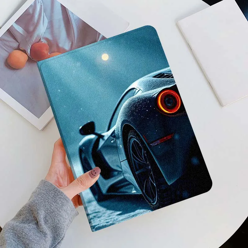 Sunset Beach Sports Car For iPad Pro Mini Air 1 2 3 4 5 6 7 10 11 th 8 9 gen 11 M4 M5 Foldable Tablet Case Cover