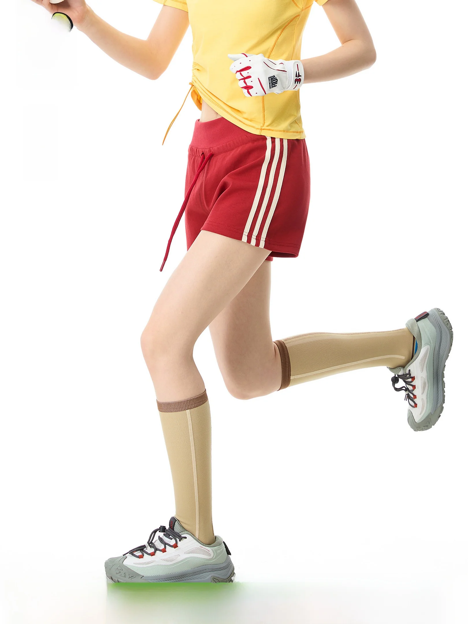 

Sporty American Stripe Cycling Shorts Fitness Running Yoga Hot Pants Slimming Three-quarter Length Casual Pants for Women