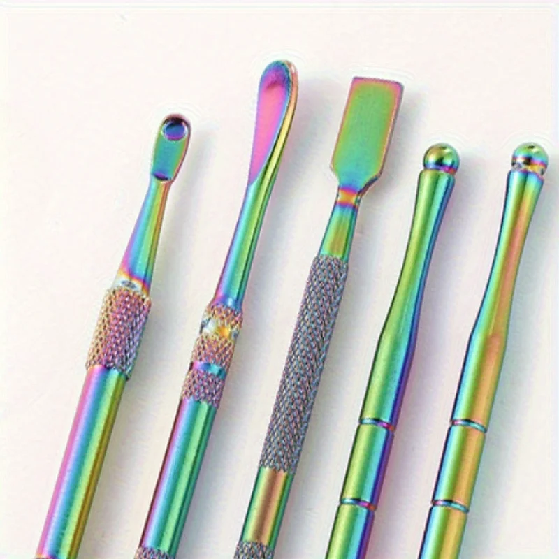 6 pezzi/set, kit cucchiaio multifunzione con custodia/barattolo in silicone, strumento per intaglio, kit per manicure, kit di strumenti per la rimozione del cerume
