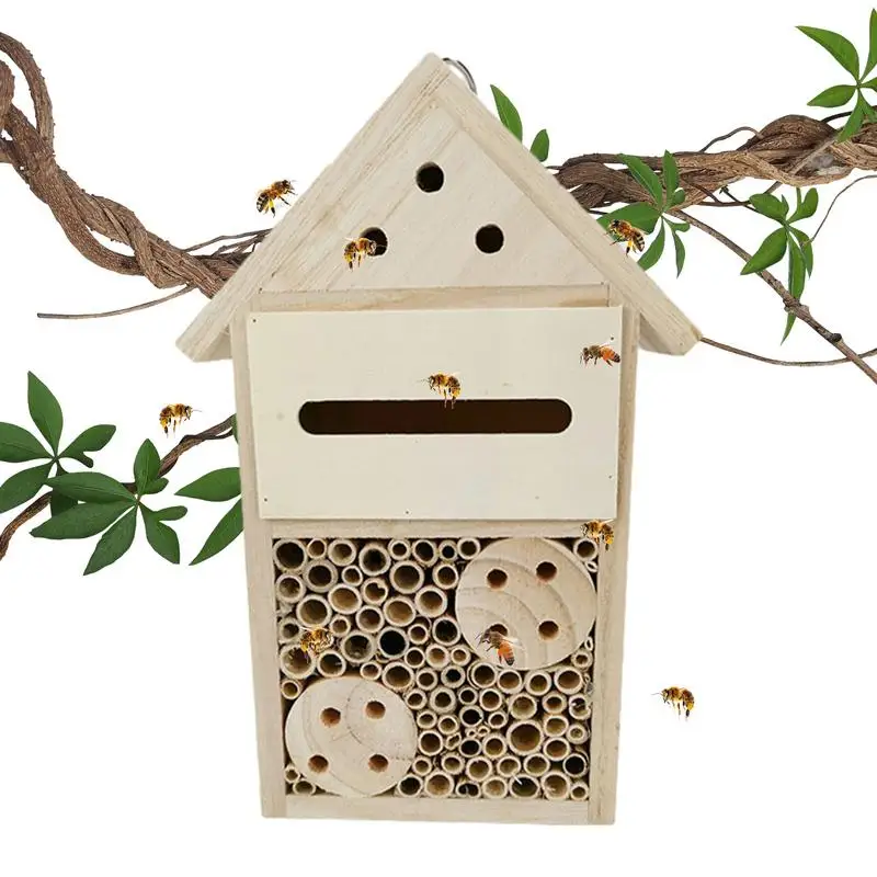 

Mason Bee House Empty Natural Wooden Mason Bee Box And Butterfly Hotel Outdoor Garden Bee Box Durable And Stylish Gardens