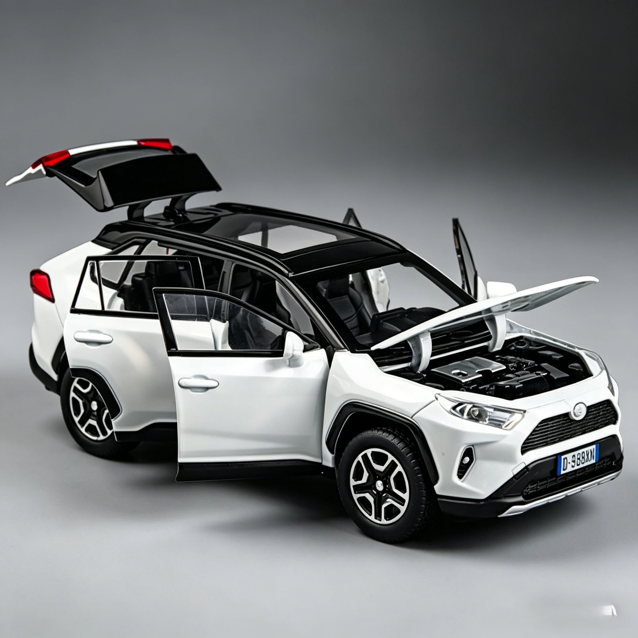 

1:32 RAV4 SUV 2023 Alloy Die Cast Toy Car Model Sound and Light Pull Back Children's Toy Collectibles Birthday gifts