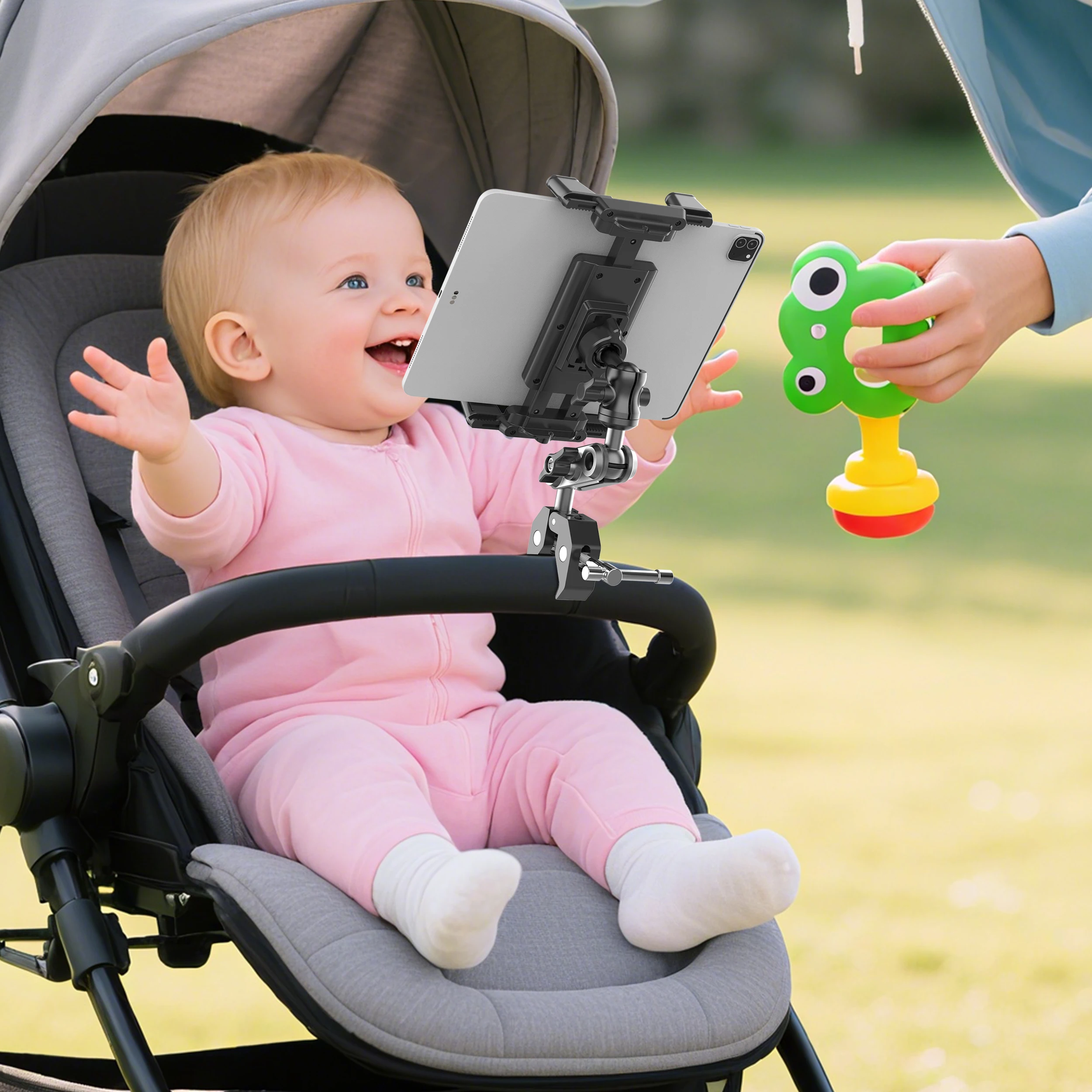 Telefon- und Tablet-Halterung für Laufband/Spin-Bike/Kinderwagen/Rollstuhl/Golfwagen/Polen/Musikständer/stationäres Fahrrad – Detail 10