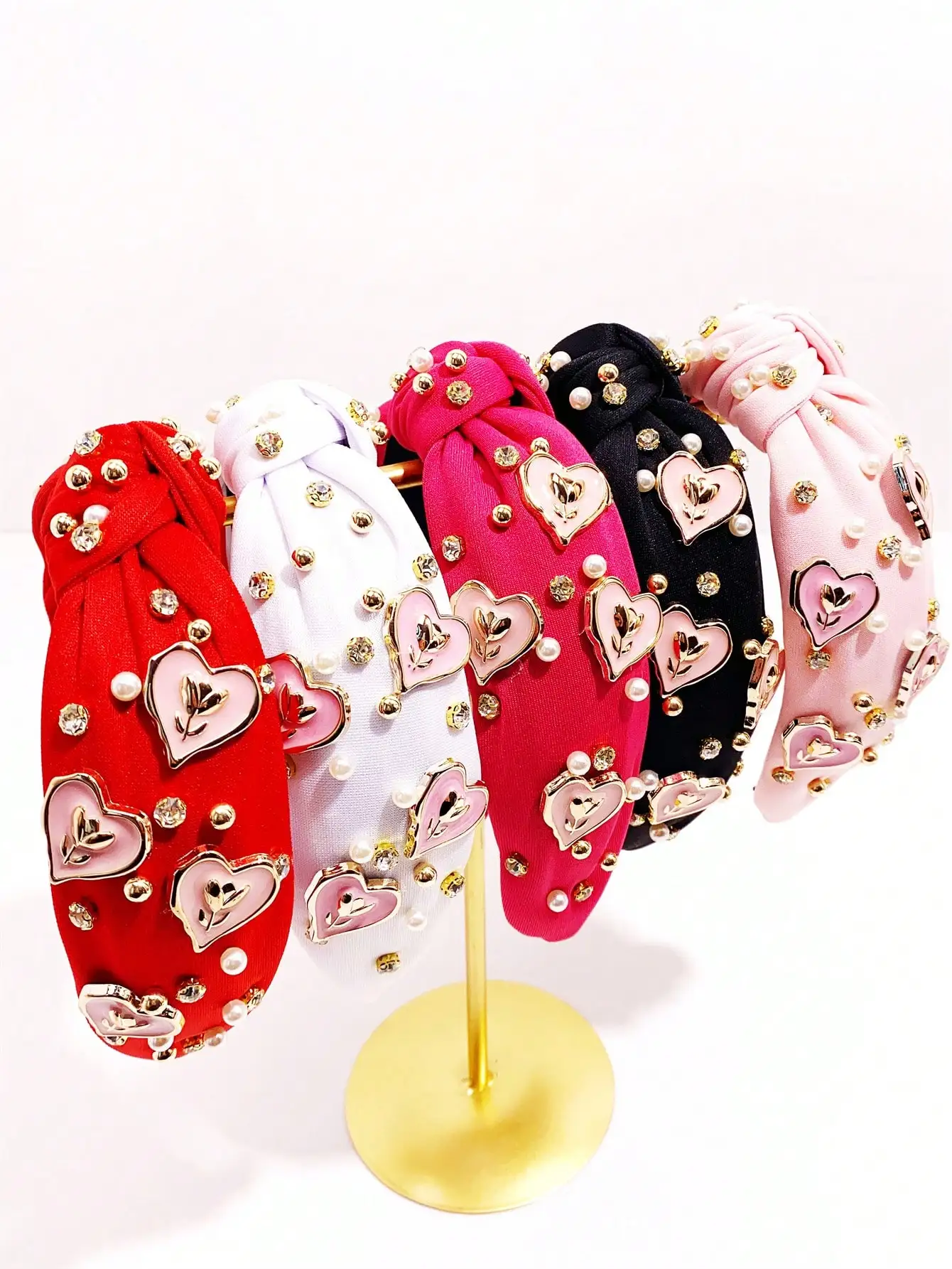 1 women's headband Europe and the United States new love accessories Valentine's Day headband women set with diamond pearls