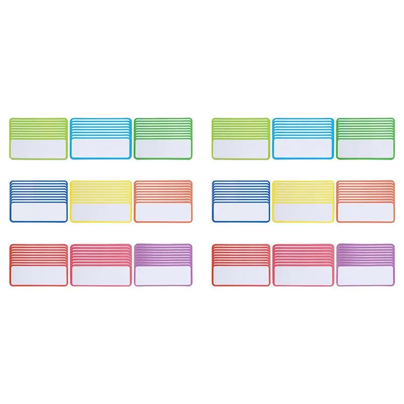 108 قطعة تسميات المسح الجاف المغناطيسي شرائط قابلة لإعادة الاستخدام الفصول الدراسية اسم العلامات للكتابة بطاقات مغناطيسية فارغة قابلة للمسح مذكرة الثلاجة