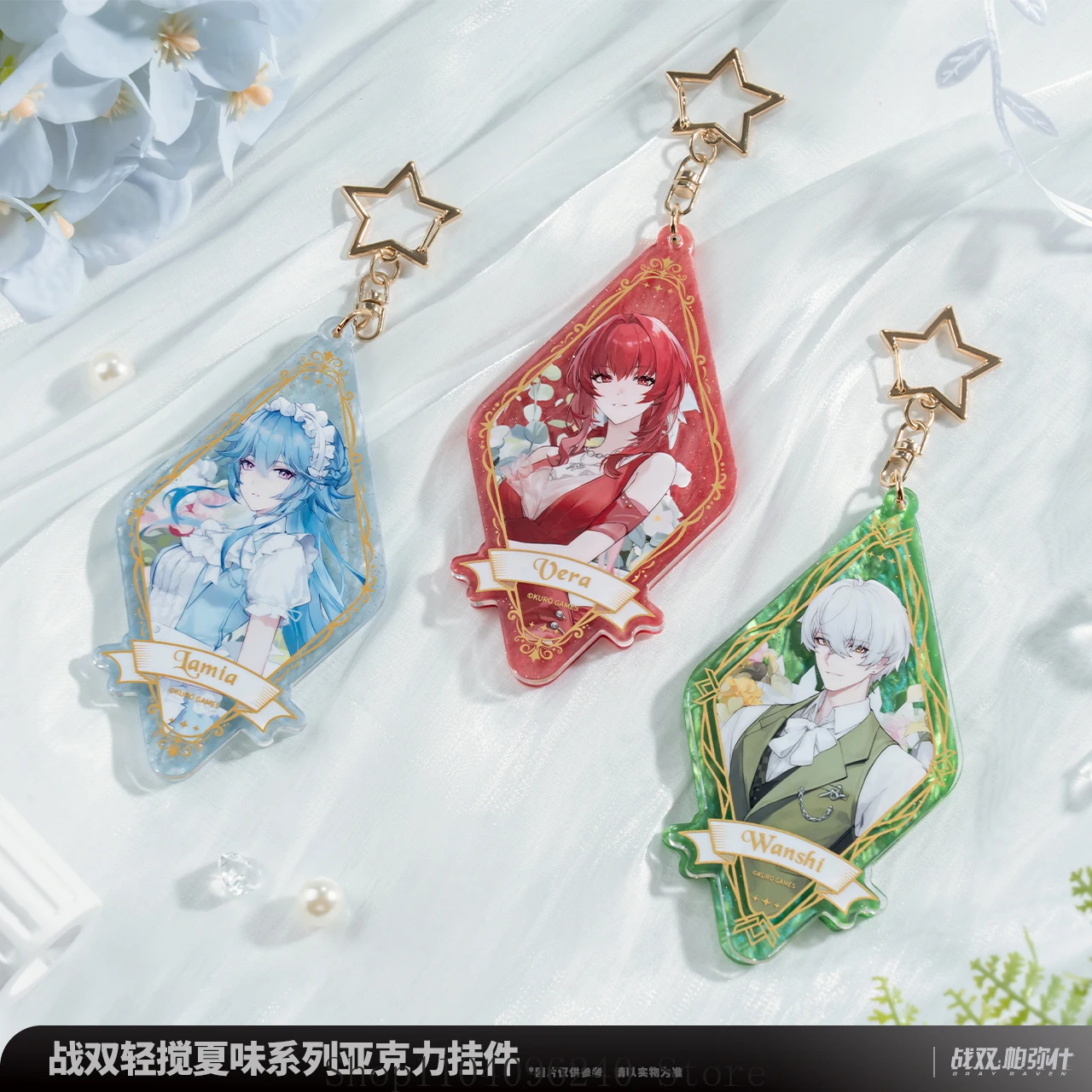 Preventa oficial Punción: Grey Raven Vera Lamia Wanshi Anime Cosplay acrílico mochila llavero colgante llaveros de juguete