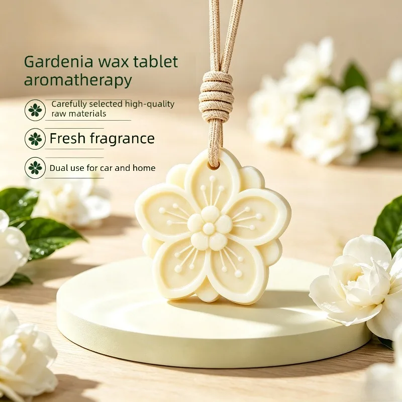 Solid Gardenia Fragrance Wax Hanging Tablet Long Lasting Scent Wardrobe Bedroom Bathroom Deodorant Aroma Decor Supply