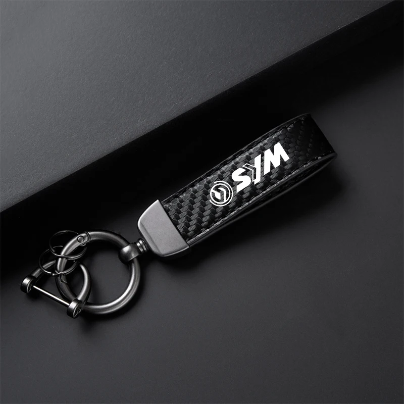 For SYM JOYMAX Z 125/250/300 MAXSYM Accessories High-Grade Carbon Fiber Motorcycle Keychain Holder Keyring