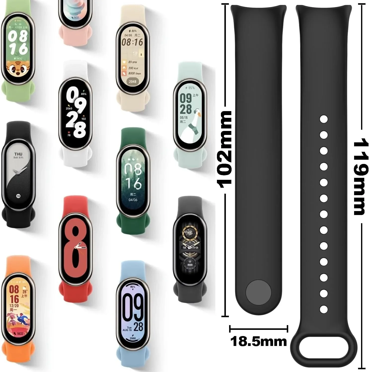 Silicone Strap for Xiaomi Mi Band 10 9 8 Strap NFC Sport Rubber Bracelet Pulseira Correas Xiaomi Smart Band 10 9 8 Accessories