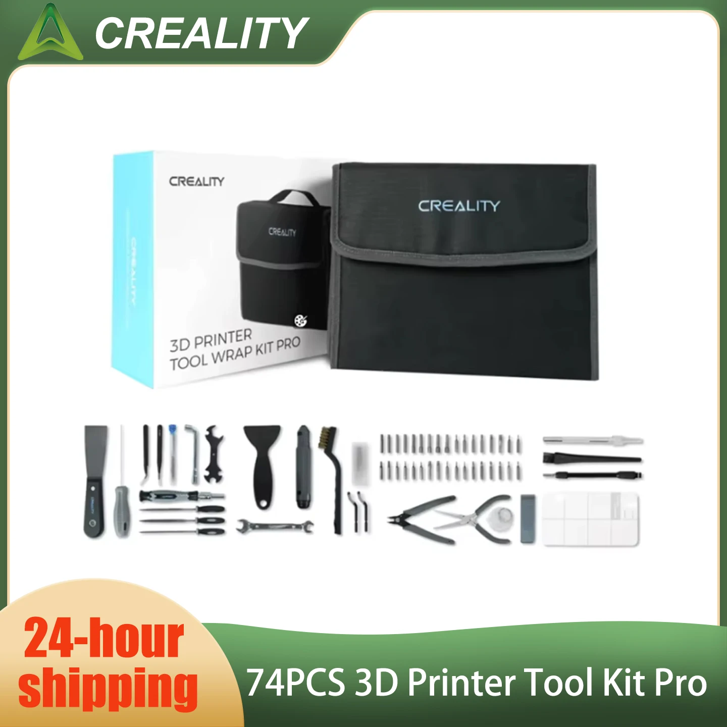 

Creality For 3D Print Removing Repairing Filament Cutting Cleaning Needles Nose Plier Official 74Pcs 3D Printer Tool Kit Bag Pro