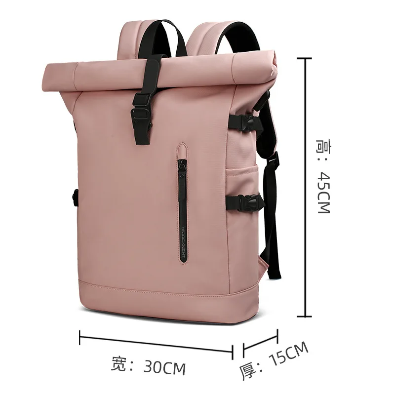 Imagem -04 - Unisex Impermeável Rolo Top Mochila Expansível Bolsa de Computador Grande Capacidade Bolsas de Estudante Ajustável Moda Lazer