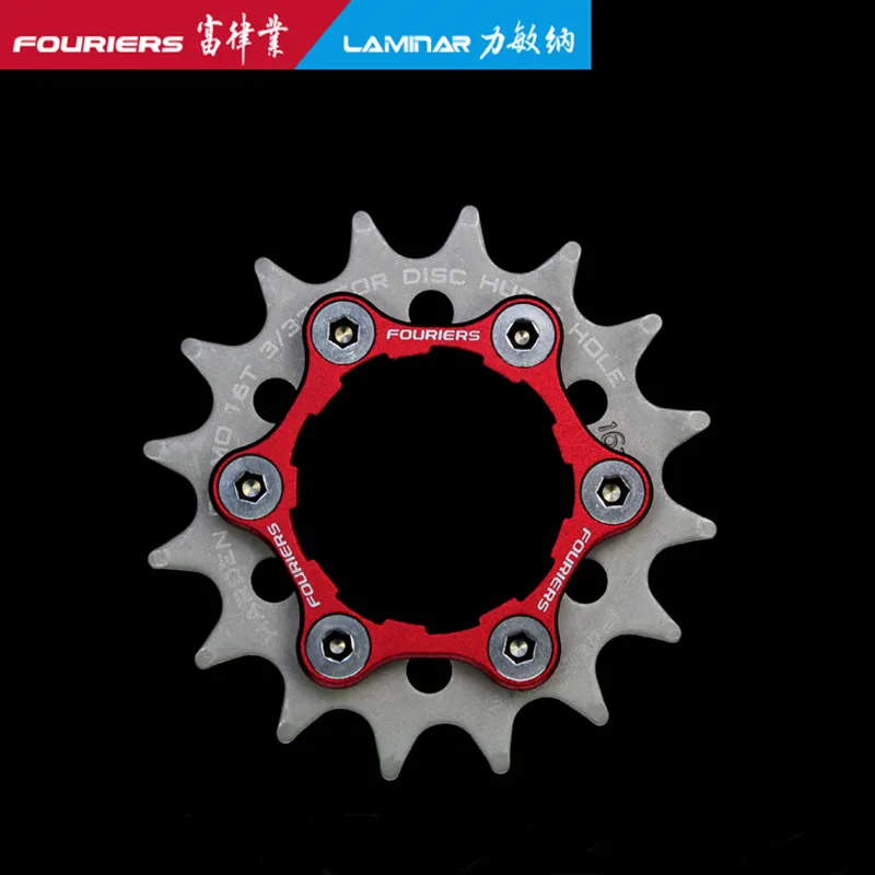 FOURIERS FIXED GEAR CHAINRING Single Speed cog Adapter For Disc Hub 6 Hole and Cassette Hub Teeth 16T-23T